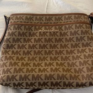Michael Kors brown and tan cross body.